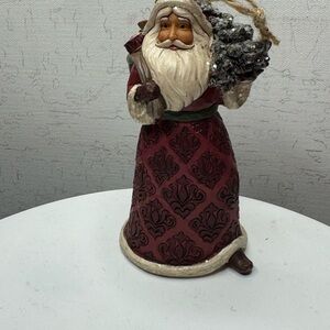Jim Shore Santa Figurine in Burgundy and Cream
